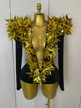Shiny Gold Rhinestone Black Velvet Long Sleeve Bodysuit 2025 Women Evening Party Club Gala Hosts NightClub Bar Stage Costumes
